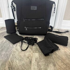 Dagne Dover Large Indie Diaper Bag with pictured accessories